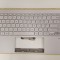 Carcasa superioara cu tastatura palmrest Laptop, Asus, ZenBook 14 UM425I, UM425IA, 90NB0RT2-R31UI1, 90NB0RT2-R31UI0, UX425IA-2P, iluminata, argintie,