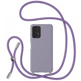 Lemontti Husa Silicon cu Snur Samsung Galaxy A33 5G Mov (protectie 360&deg;, material fin, captusit cu microfibra)