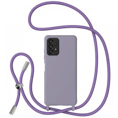 Lemontti Husa Silicon cu Snur Samsung Galaxy A33 5G Mov (protectie 360&deg;, material fin, captusit cu microfibra)