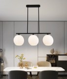 Lustra suspendata moderna LM520/3BK, 3xE27, negru-alb, 59x20x25 cm