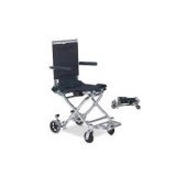 Fotoliu Rulant Pliabil FS 803 LB Aluminiu, Suporti Mobili, Frane, Piele Sintetica, Rotile 360&deg;, Transfer Facil