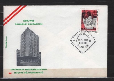 AUSTRIA 1965 - ZIUA MARCII POSTALE WIPA. ARHITECTURA. FDC, Y1 foto