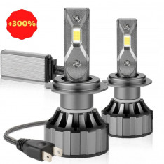 Set 2x Bec LED 9012 V20 12000LM Canbus, Alb rece, 120W, +300%, ventilator foto