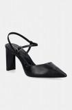 Aldo pantofi de piele DARABRIVER culoarea negru, cu toc drept, cu toc deschis, 13839879 DARABRIVER