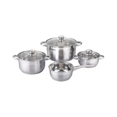 Set vase de gatit Michelino, 7 piese, otel inoxidabil, inductie, argintiu