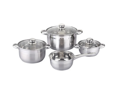 Set vase de gatit Michelino, 7 piese, otel inoxidabil, inductie, argintiu foto