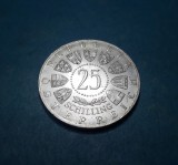 25 Schilling Austria 1955 Wiedereroffnung der Bundestheater silingi argint, Europa