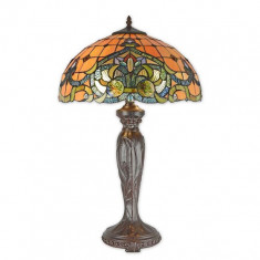 Lampa mare Tiffany din bronz cu decoratiuni portocalii TA-133