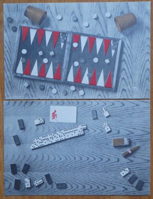 2 carti postale , jocuri de noroc , inceput de secol 20