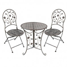 Set mobilier gradina/terasa, metal, maro, 1 masa, 2 scaune, Madison GartenVIP DiyLine foto