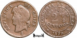 1898, 2&frac12; Centavos - Chile, America Centrala si de Sud