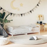 Pat Copii VidaXL 80x160 cm, Lemn Masiv Pin, Alb - Cadru Pat Junior, Design Modern