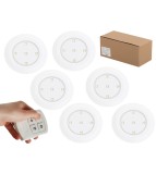 Set 6 Lampi LED Wireless, autoadeziv, cu telecomanda, pentru iluminat scari sau mobilier, Oem