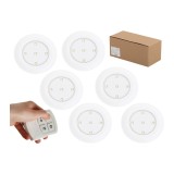 Set 6 Lampi LED Wireless, autoadeziv, cu telecomanda, pentru iluminat scari sau mobilier