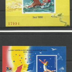 Romania MNH 1988 - Preolimpiada si Jocurile Olimpice Seul Seoul - LP 1204 + 1209