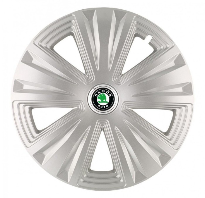 Set 4 Capace Roti, potrivite jantelor de R16, pentru Skoda, model glory Gri