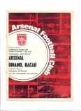 Program oficial Arsenal Londra - Dinamo Bacau 1969