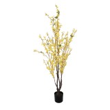 Cumpara ieftin Floare artificiala galbena in ghiveci 20x20x125 cm