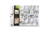 Plansa reutilizabila cu desene de colorat, model Camping,48x33.5 cm