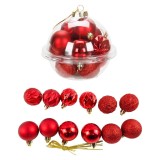 Set globuri rosii de Craciun, Alska, 12 bucati