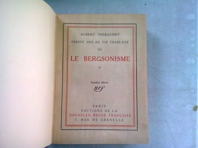 LE BERGSONISME - ALBERT THIBAUDET 2 VOLUME COLIGATE foto