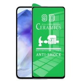 Folie de Protectie Ceramica, TEO, Compatibila cu Samsung Galaxy A15, A15 5G, Ceramics 9D, Antisoc, Margini Negre, Transparent