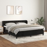 vidaXL Pat box spring cu saltea, negru, 160x200 cm, catifea 3127741