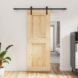 VidaXL Ușă glisantă cu set de feronerie 80x210 cm, lemn masiv de pin