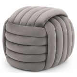 Taburet tapitat Nilo, velur, 53x50x43 cm, gri deschis Household NewTrend