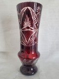 Vaza vintage ,sticla-cristal rubin