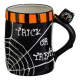 Cană Ceramică 3D Trick or Treat, Pisică Neagră, Capacitate 450ml, Negru, Oem