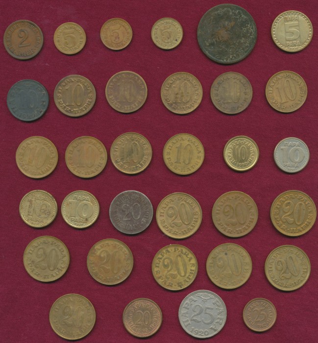 Colecţie 145 monede Serbia şi Yugoslavia + 1 jeton telecomunicaţii.