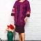 Compleu Elegant 2 piese Rochie si Cardigan Marsala Celest - 48Marimea