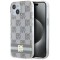 Husa iPhone 15 DKNY IML Checkered Mono Pattern &amp; Printed Stripes MagSafe, bej, DKHMP15SHCPTSE