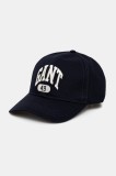 Gant șapcă culoarea bleumarin, cu imprimeu, 9900261