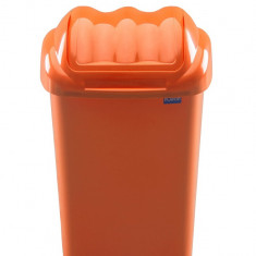 Cos Plastic Cu Capac Batant, Pentru Reciclare Selectiva, Capacitate 30l, Plafor Fala - Portocaliu