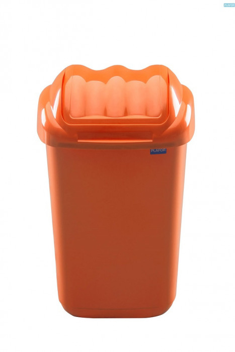Cos Plastic Cu Capac Batant, Pentru Reciclare Selectiva, Capacitate 30l, Plafor Fala - Portocaliu