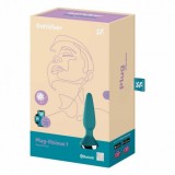 Dop anal cu vibratii, reincarcabila Plug-ilicious 1 petrol, Satisfyer