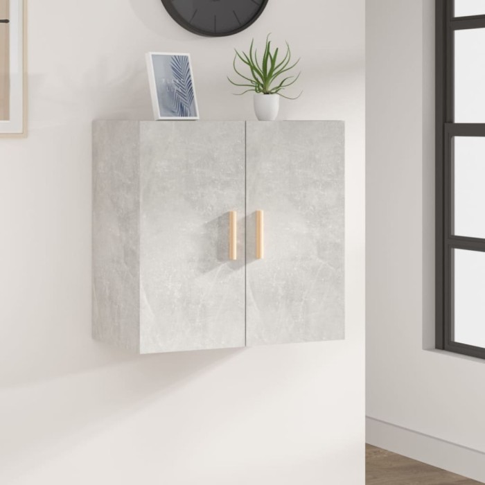 Gossi dulap de perete, gri beton, 60x30x60 cm, lemn prelucrat