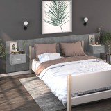 vidaXL Noptiere de perete, 2 buc., gri beton