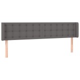 Cumpara ieftin Tablie de pat cu aripioare gri 203x16x78/88 cm piele ecologica