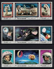 RAS AL KHAIMA 1970 - Cosmonautica, misiunile Apollo / serie completa MNH (2 img)