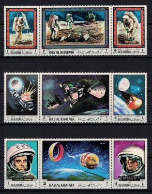 RAS AL KHAIMA 1970 - Cosmonautica, misiunile Apollo / serie completa MNH (2 img) foto