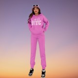Trening Dama cu Gluga Roz - Set Compleu Sport Casual
