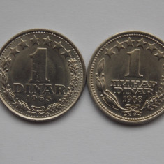 LOT 2 MONEDE DIFERITE 1 DINAR IUGOSLAVIA-1965,1967