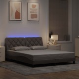 vidaXL Cadru de pat cu LED fără saltea Taupe 160x200 cm Material