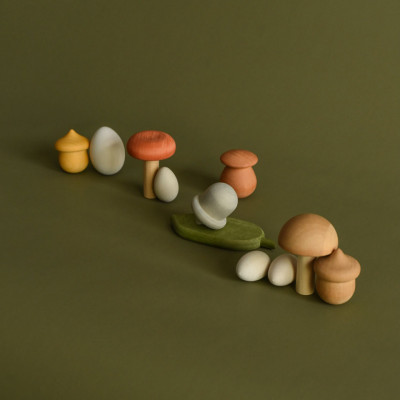 Jucarie din lemn - Jocul comorilor, ciupercute foto