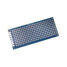 Set 2x Placa prototip PCB universala 3x7 cm double sided albastra, fibra sticla, pas 2.54mm, lipire THT, electronica DIY