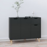 VidaXL Servantă, negru extralucios, 90x30x72 cm, lemn prelucrat
