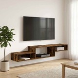 vidaXL Sistem de TV montat pe perete Montare pe perete Stejar fumuriu 8005993